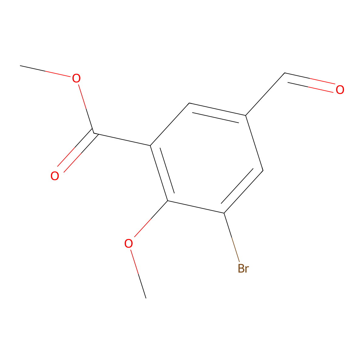 Methyl 3-bromo-5-formyl-2-methoxybenzoate molecular structure, CAS 1072937-60-0
