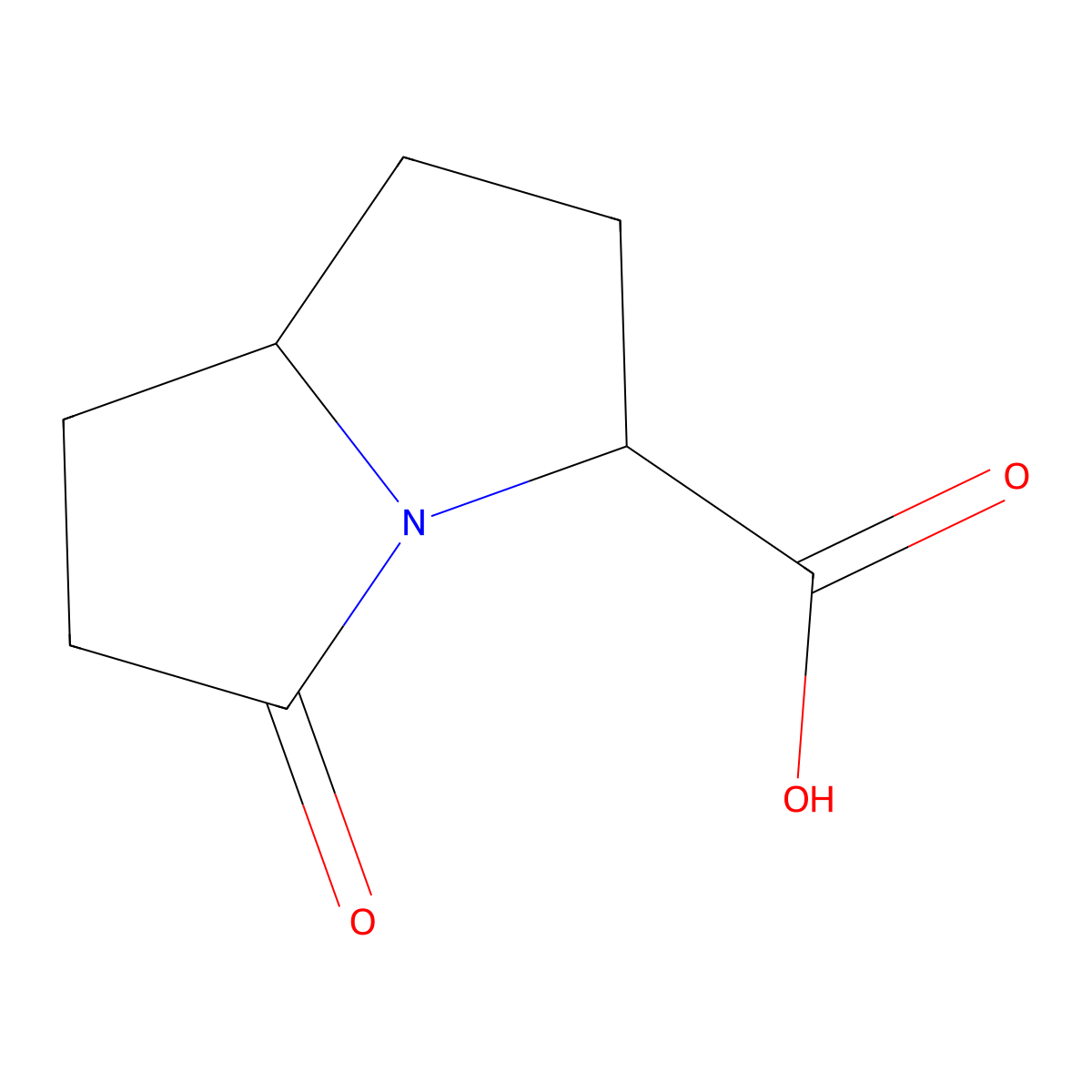 5-oxo-hexahydro-1H-pyrrolizine-3-carboxylic acid molecular structure, CAS 107294-50-8