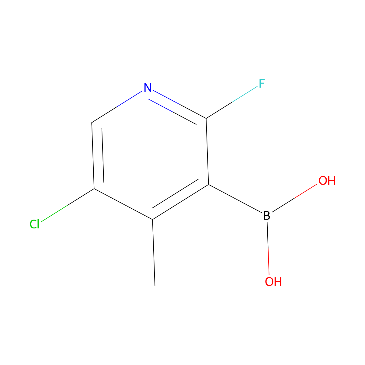 (5-Chloro-2-fluoro-4-methylpyridin-3-yl)boronic acid molecular structure, CAS 1072944-13-8