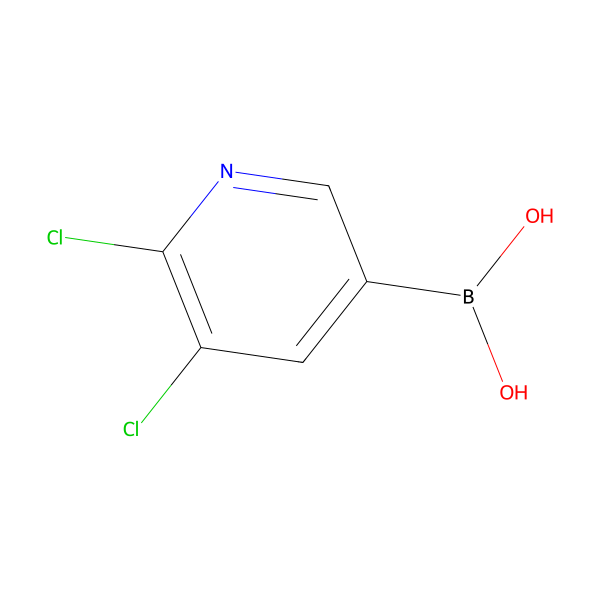 (5,6-Dichloropyridin-3-yl)boronic acid molecular structure, CAS 1072944-15-0