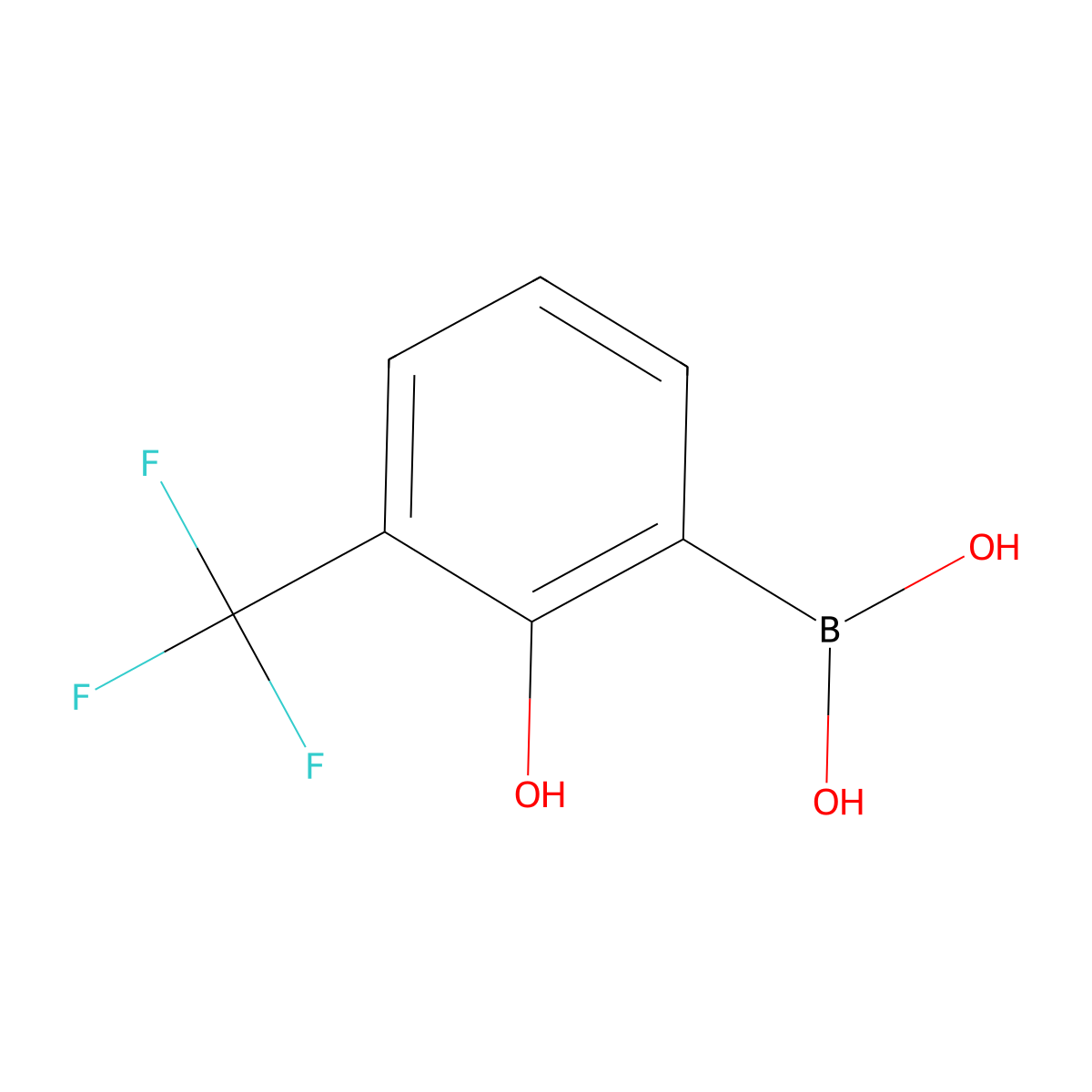 (2-Hydroxy-3-(trifluoromethyl)phenyl)boronic acid molecular structure, CAS 1072944-17-2