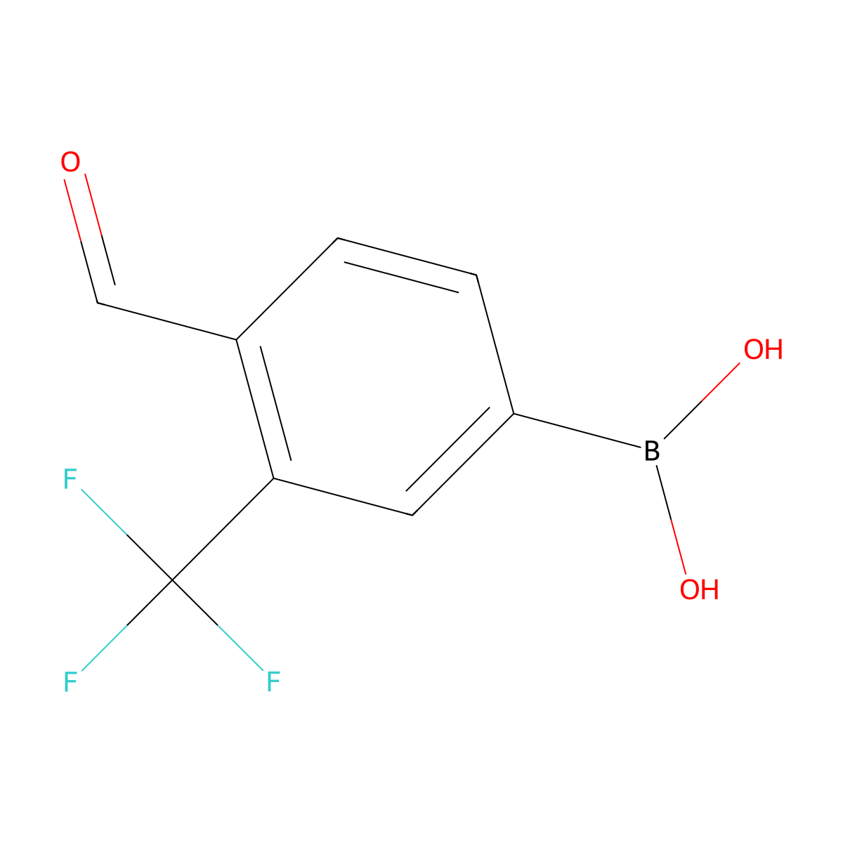 B-[4-Formyl-3-(trifluoromethyl)phenyl]boronic acid molecular structure, CAS 1072944-24-1