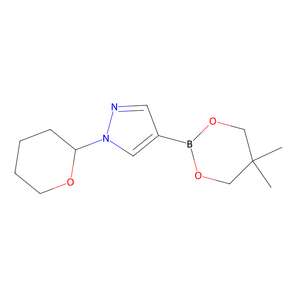 4-(5,5-Dimethyl-1,3,2-dioxaborinan-2-YL)-1-(tetrahydro-2H-pyran-2-YL)-1H-pyrazole molecular structure, CAS 1072944-26-3
