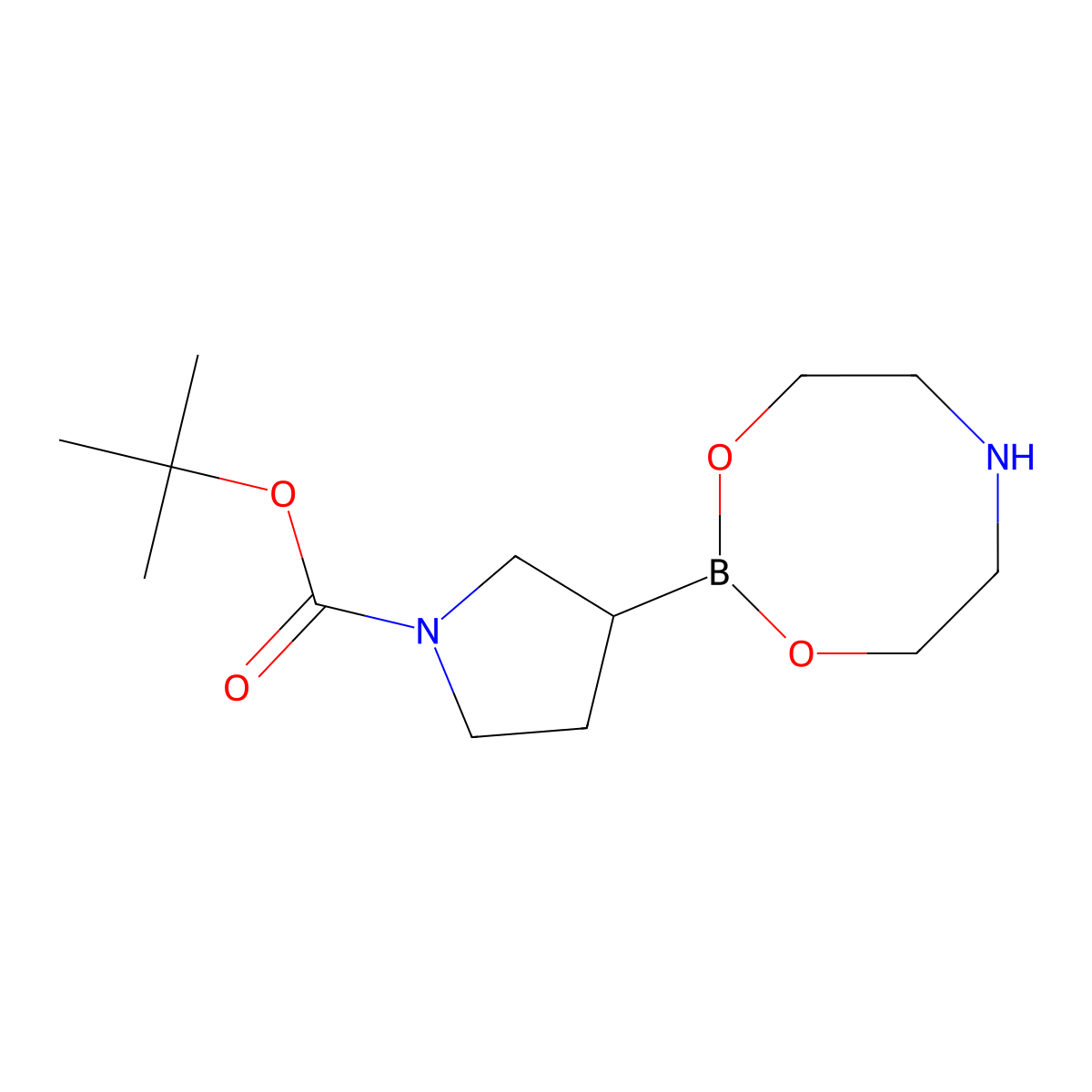 Tert-butyl 3-(1,3,6,2-dioxazaborocan-2-yl)pyrrolidine-1-carboxylate molecular structure, CAS 1072944-29-6