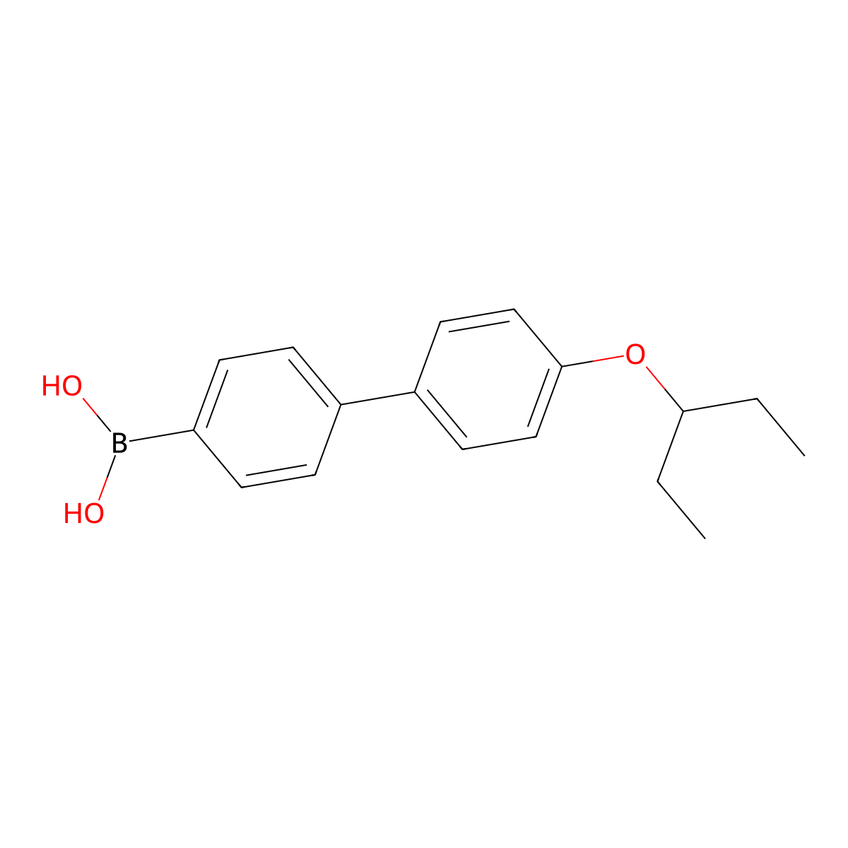 (4'-(Pentan-3-yloxy)-[1,1'-biphenyl]-4-yl)boronic acid molecular structure, CAS 1072944-31-0