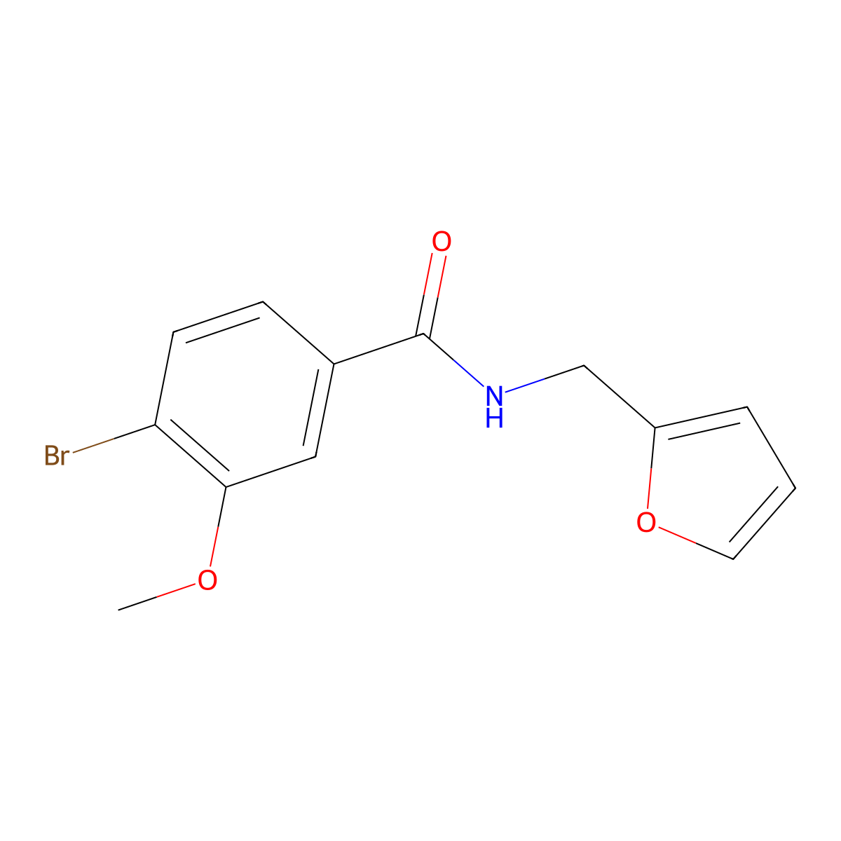 N-(Furan-2-ylmethyl) 4-bromo-3-methoxybenzamide molecular structure, CAS 1072944-36-5