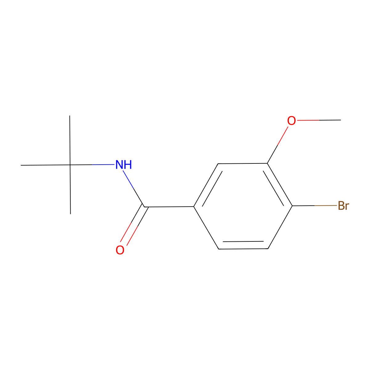 N-t-Butyl 4-bromo-3-methoxybenzamide molecular structure, CAS 1072944-39-8