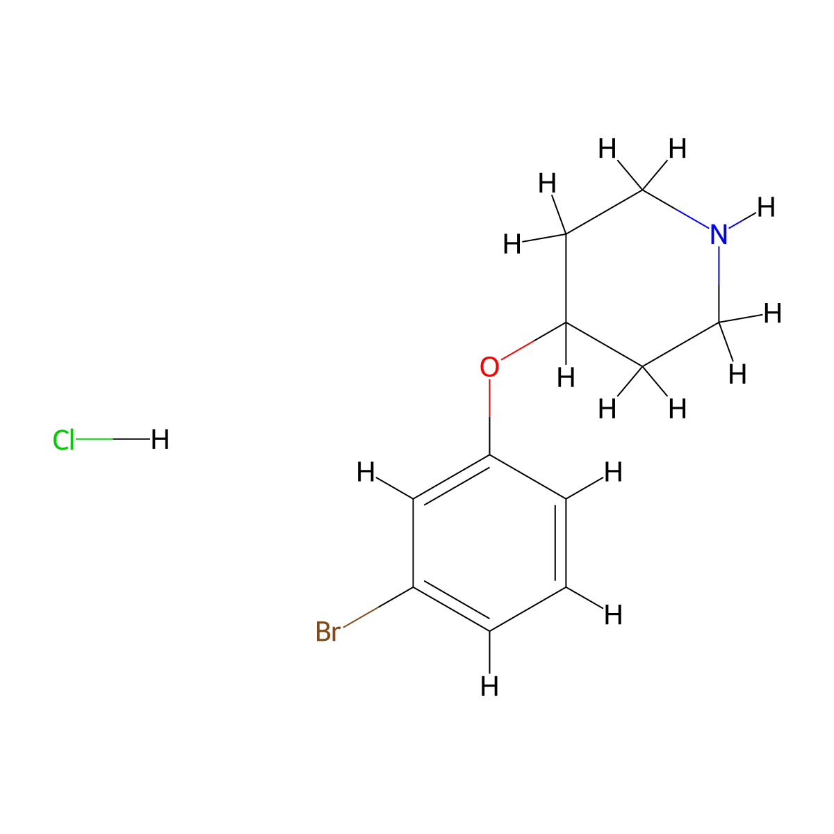 4-(3-Bromophenoxy)piperidine hydrochloride molecular structure, CAS 1072944-50-3