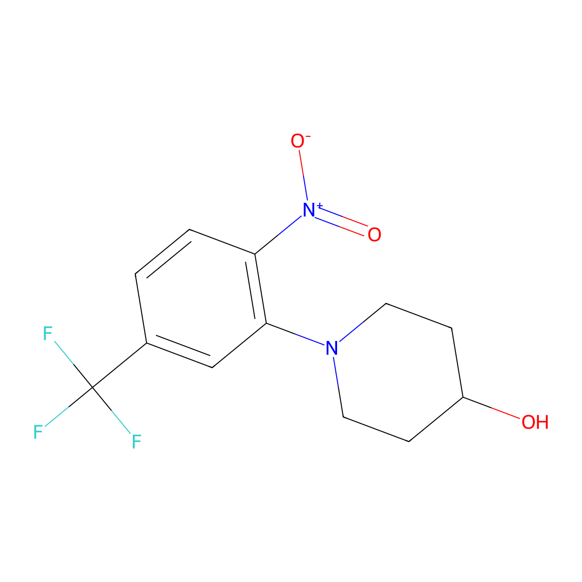 1-(2-Nitro-5-(trifluoromethyl)phenyl)piperidin-4-ol molecular structure, CAS 1072944-51-4