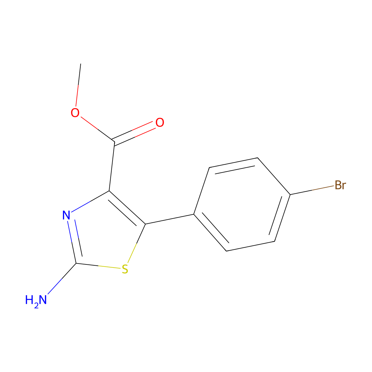 Methyl 2-amino-5-(4-bromophenyl)thiazole-4-carboxylate molecular structure, CAS 1072944-52-5
