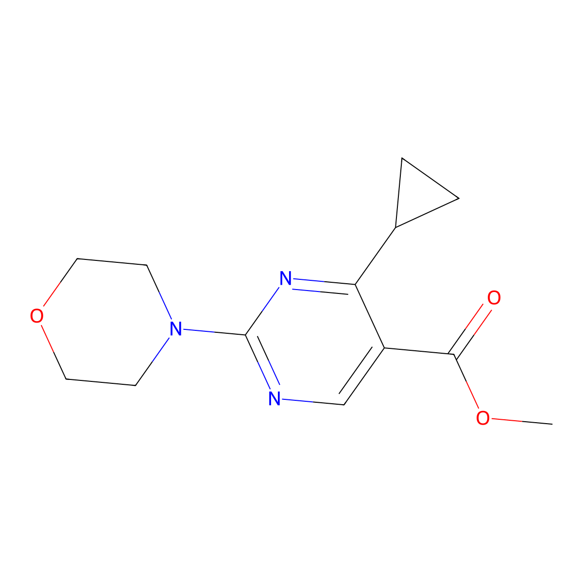 Methyl 4-cyclopropyl-2-morpholinopyrimidine-5-carboxylate molecular structure, CAS 1072944-54-7
