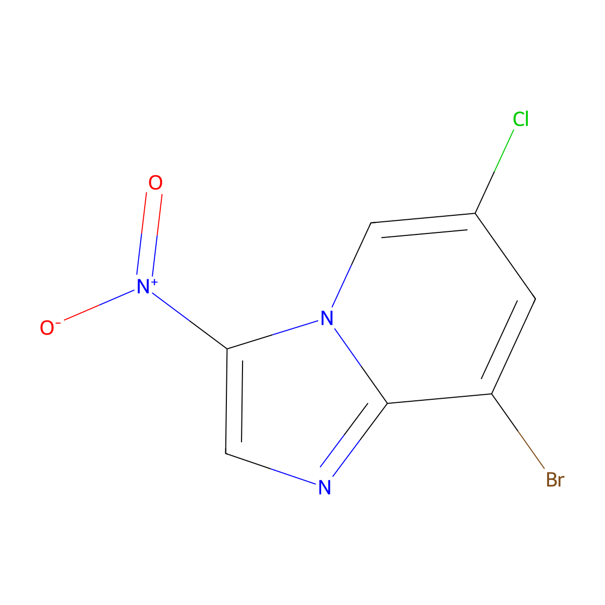 8-Bromo-6-chloro-3-nitroimidazo[1,2-a]pyridine molecular structure, CAS 1072944-56-9