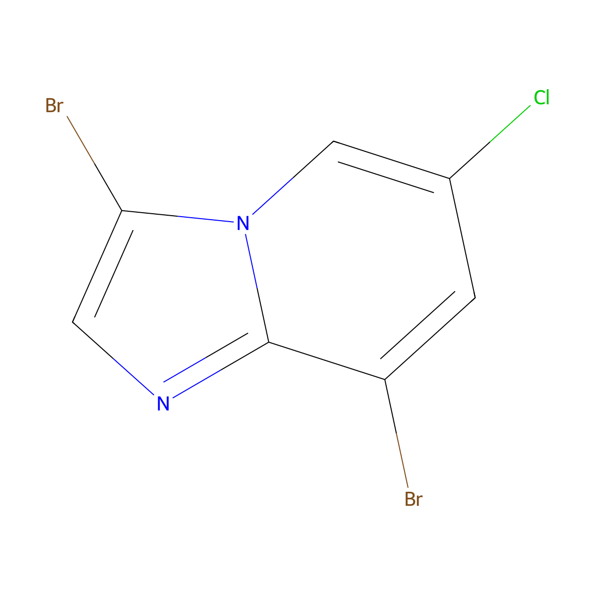 3,8-Dibromo-6-chloroimidazo[1,2-a]pyridine molecular structure, CAS 1072944-57-0