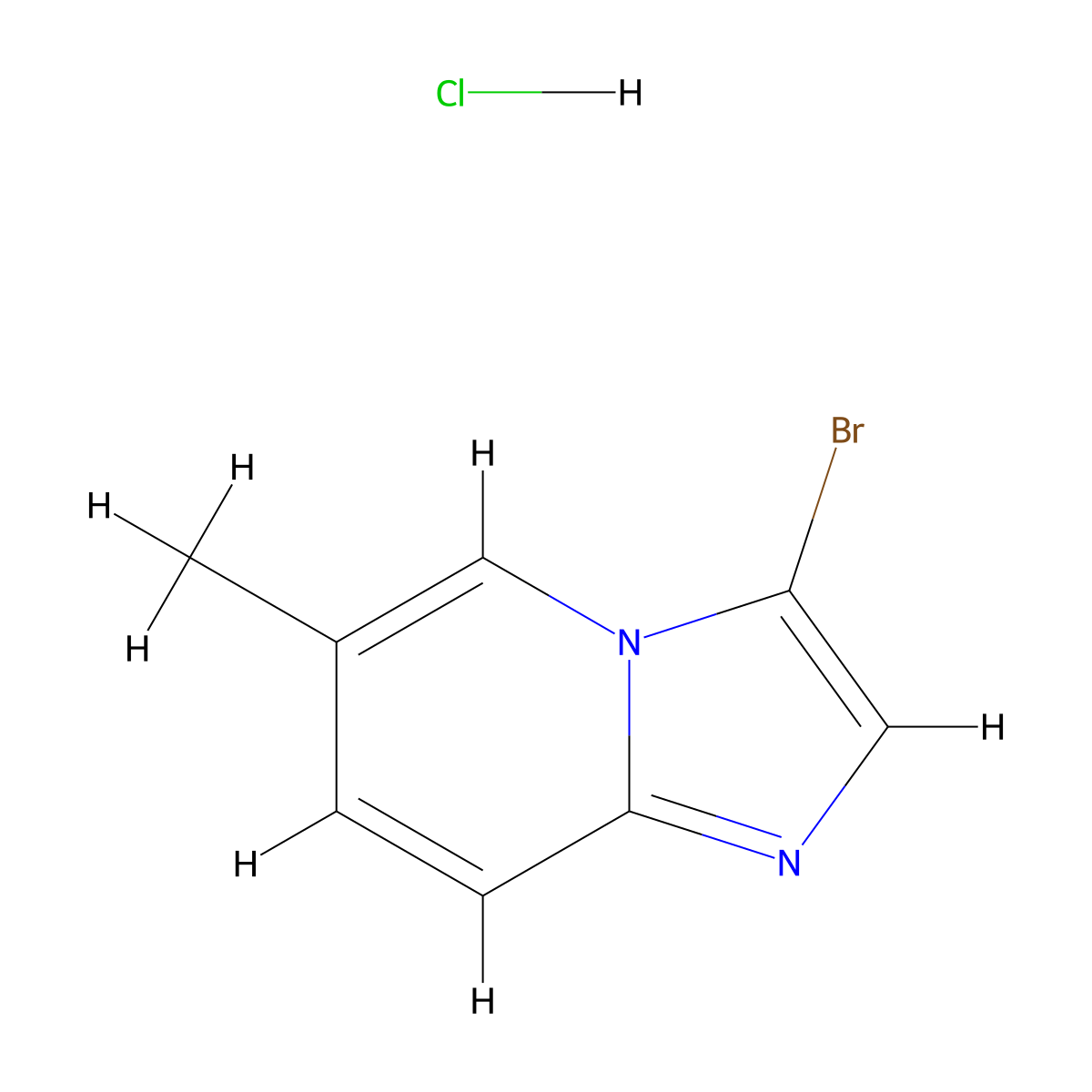 3-Bromo-6-methylimidazo[1,2-a]pyridine hydrochloride molecular structure, CAS 1072944-60-5