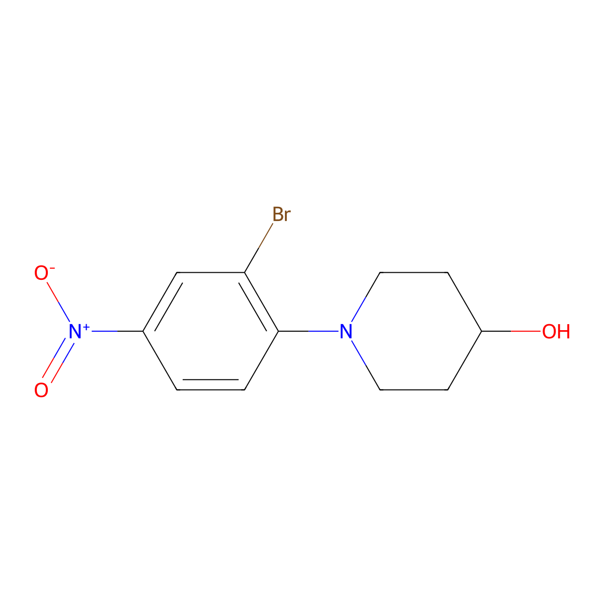 1-(2-Bromo-4-nitrophenyl)piperidin-4-ol molecular structure, CAS 1072944-61-6