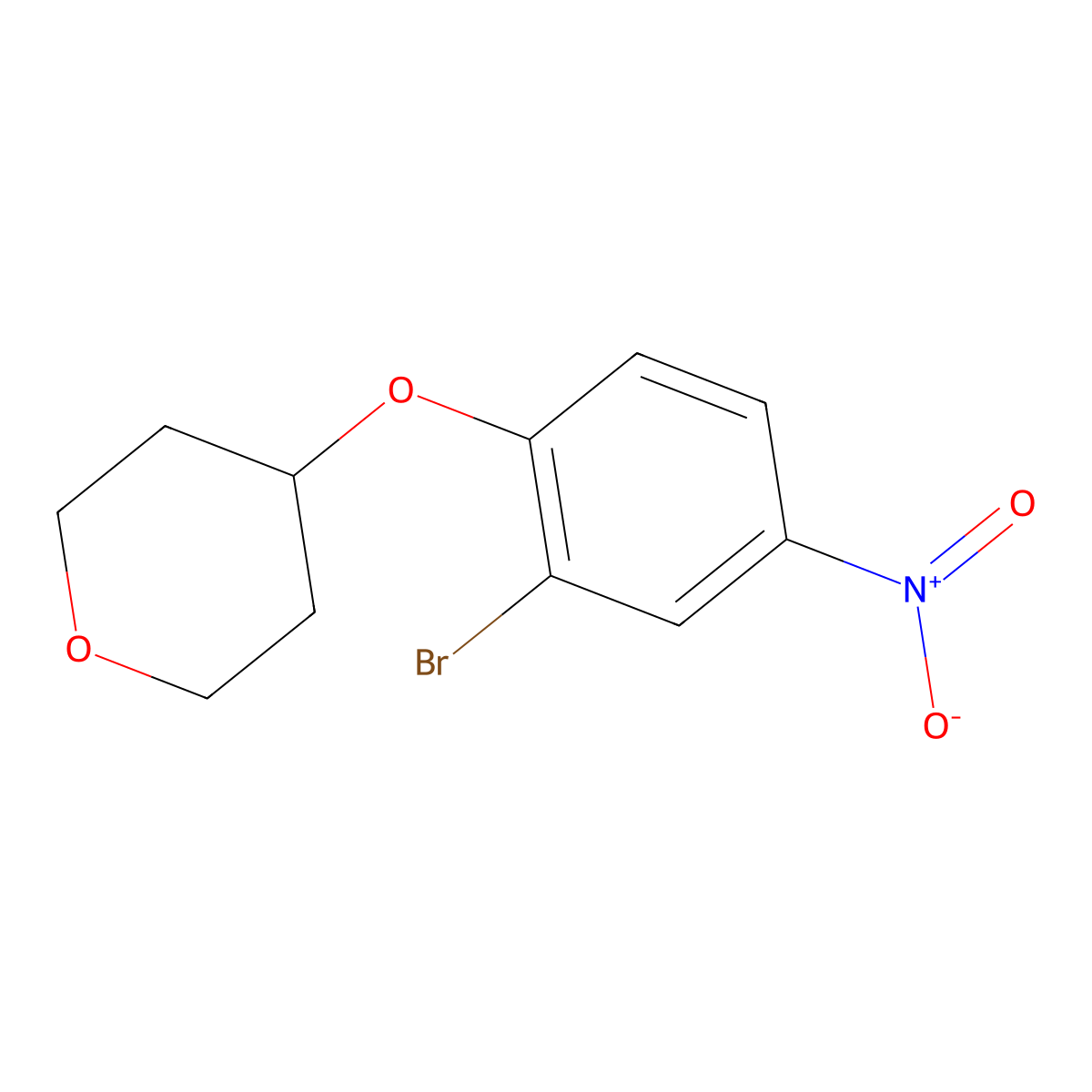 4-(2-Bromo-4-nitrophenoxy)tetrahydro-2H-pyran molecular structure, CAS 1072944-62-7