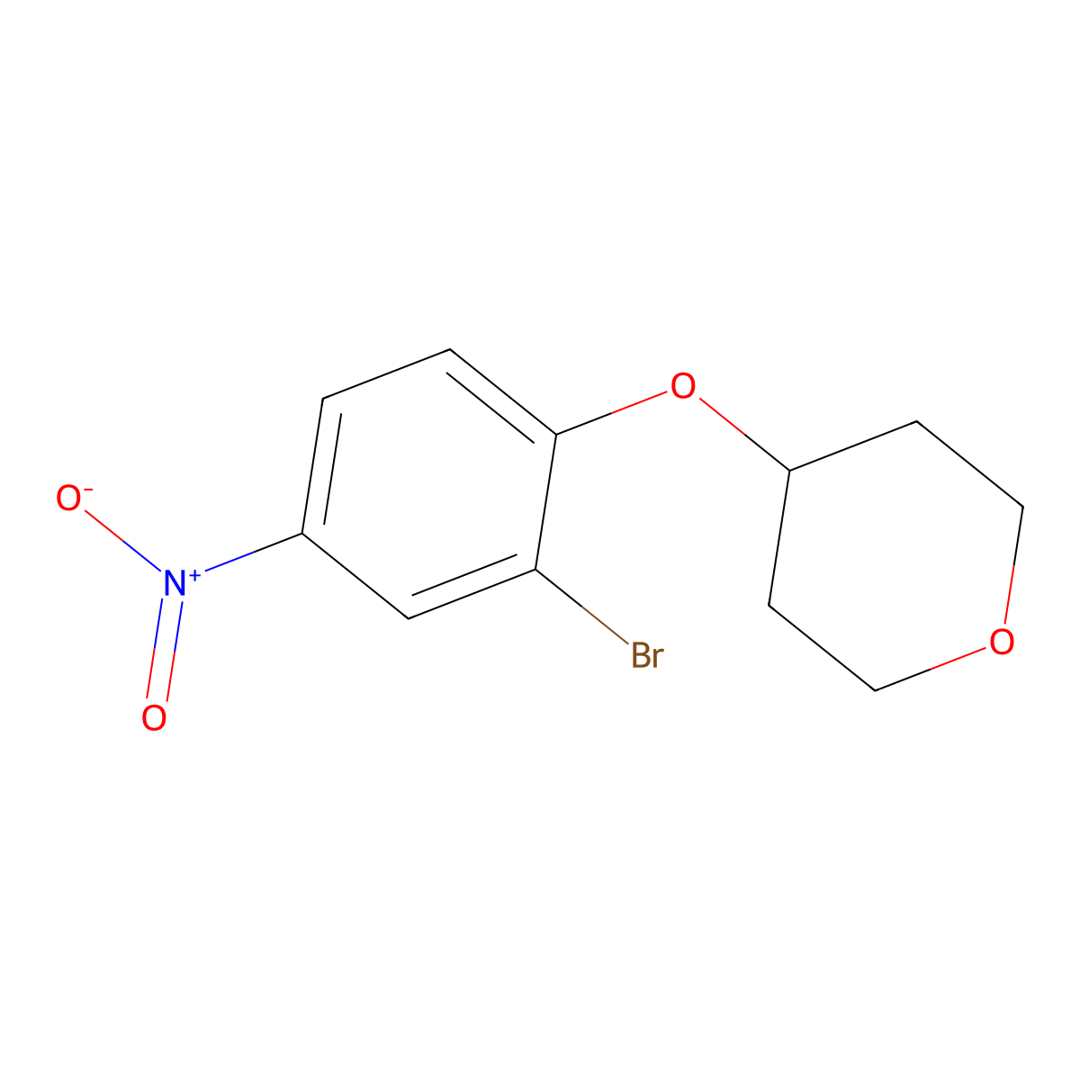 4-(2-Bromo-4-nitrophenoxy)tetrahydro-2H-pyran molecular structure, CAS 1072944-62-7