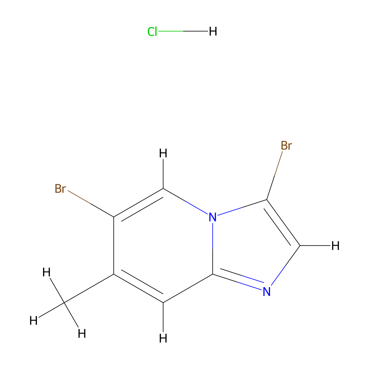3,6-Dibromo-7-methylimidazo[1,2-a]pyridine hydrochloride molecular structure, CAS 1072944-65-0