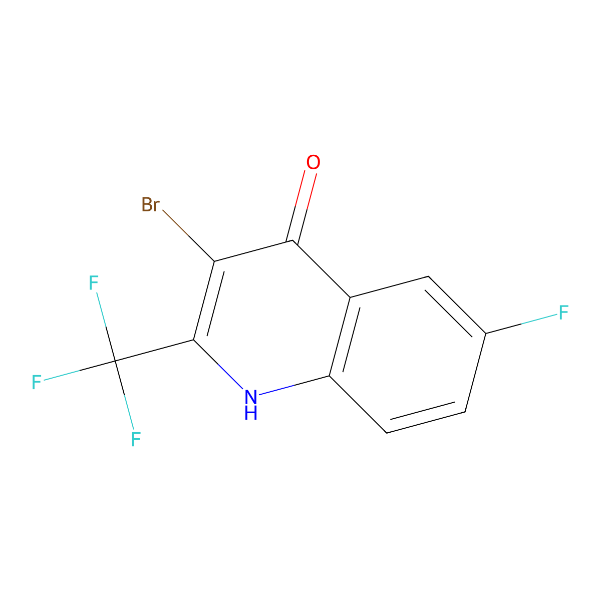 3-Bromo-6-fluoro-2-(trifluoromethyl)quinolin-4-ol molecular structure, CAS 1072944-66-1