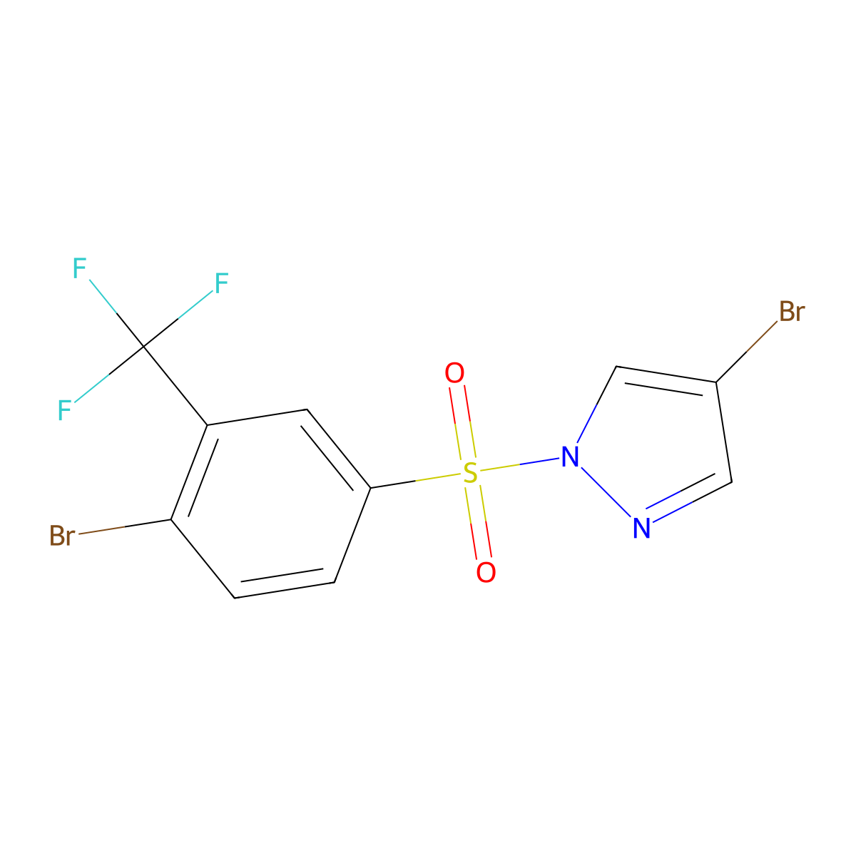 4-Bromo-1-(4-bromo-3-trifluoromethylphenylsulfonyl)pyrazole molecular structure, CAS 1072944-72-9