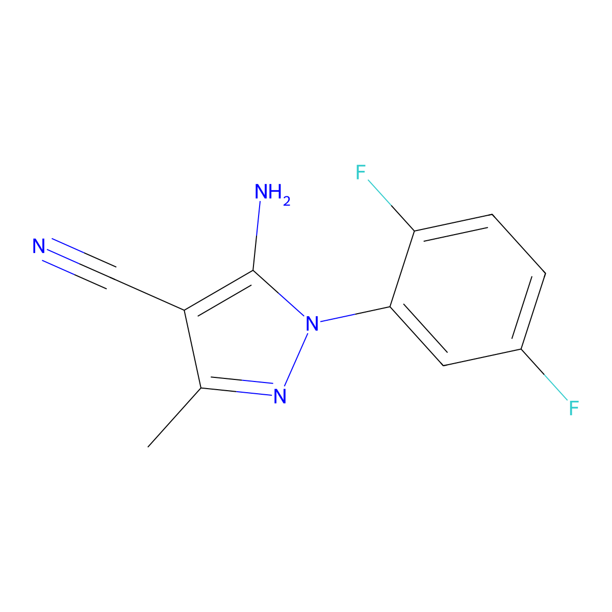 5-Amino-1-(2,5-difluorophenyl)-3-methyl-1H-pyrazole-4-carbonitrile molecular structure, CAS 1072944-86-5