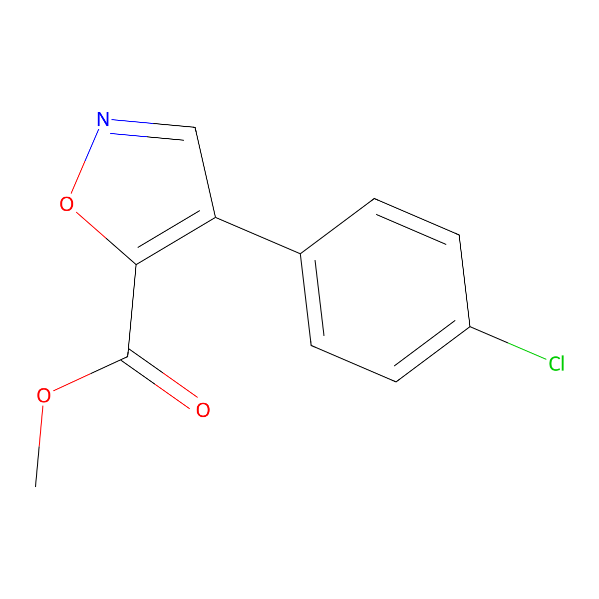 Methyl 4-(4-chlorophenyl)isoxazole-5-carboxylate molecular structure, CAS 1072944-87-6