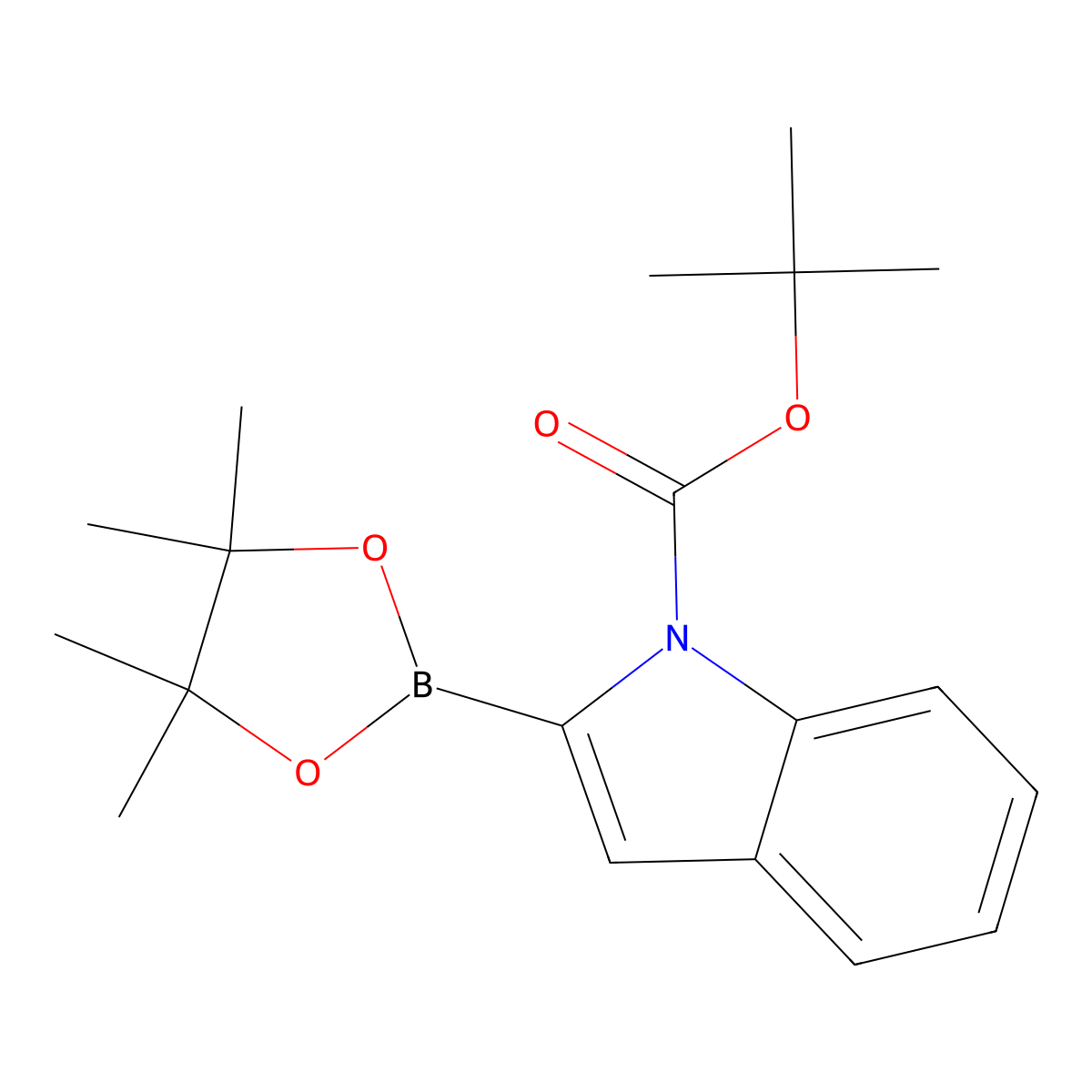 Tert-butyl 2-(4,4,5,5-tetramethyl-1,3,2-dioxaborolan-2-YL)-1H-indole-1-carboxylate molecular structure, CAS 1072944-96-7