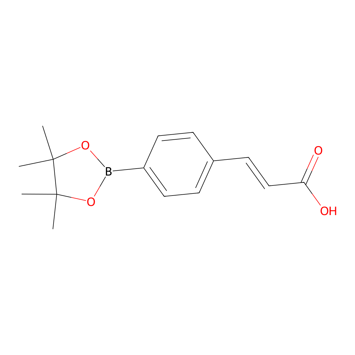 (E)-3-(4-(4,4,5,5-Tetramethyl-1,3,2-dioxaborolan-2-YL)phenyl)acrylic acid molecular structure, CAS 1072944-97-8