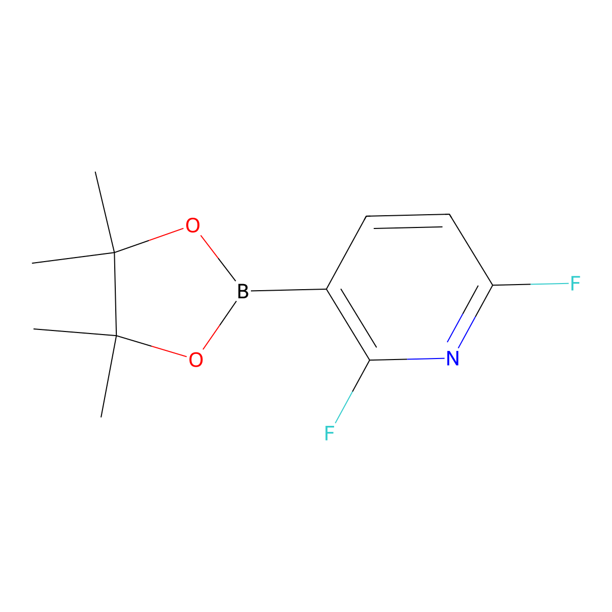 2,6-Difluoro-3-(4,4,5,5-tetramethyl-1,3,2-dioxaborolan-2-yl)pyridine molecular structure, CAS 1072945-00-6