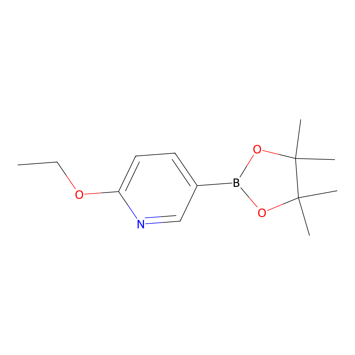 2-Ethoxy-5-(4,4,5,5-tetramethyl-1,3,2-dioxaborolan-2-yl)pyridine molecular structure, CAS 1072945-01-7