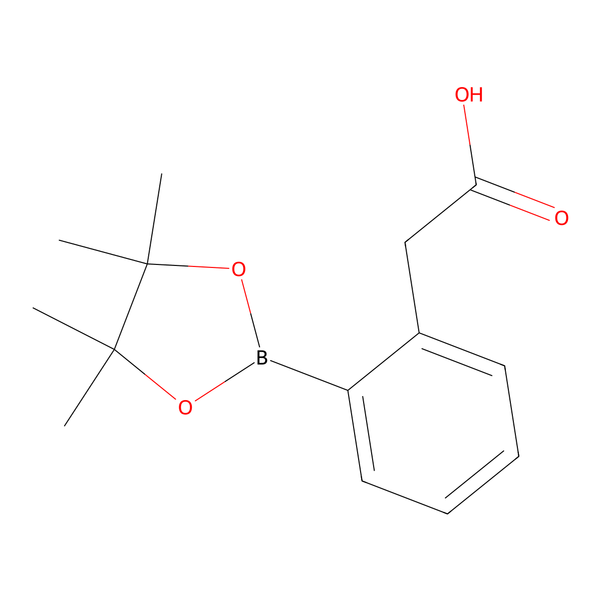 2-(2-(4,4,5,5-Tetramethyl-1,3,2-dioxaborolan-2-yl)phenyl)acetic acid molecular structure, CAS 1072945-02-8