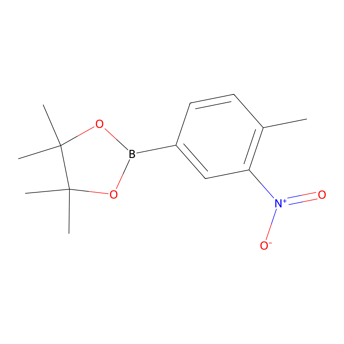 4,4,5,5-Tetramethyl-2-(4-methyl-3-nitrophenyl)-1,3,2-dioxaborolane molecular structure, CAS 1072945-06-2