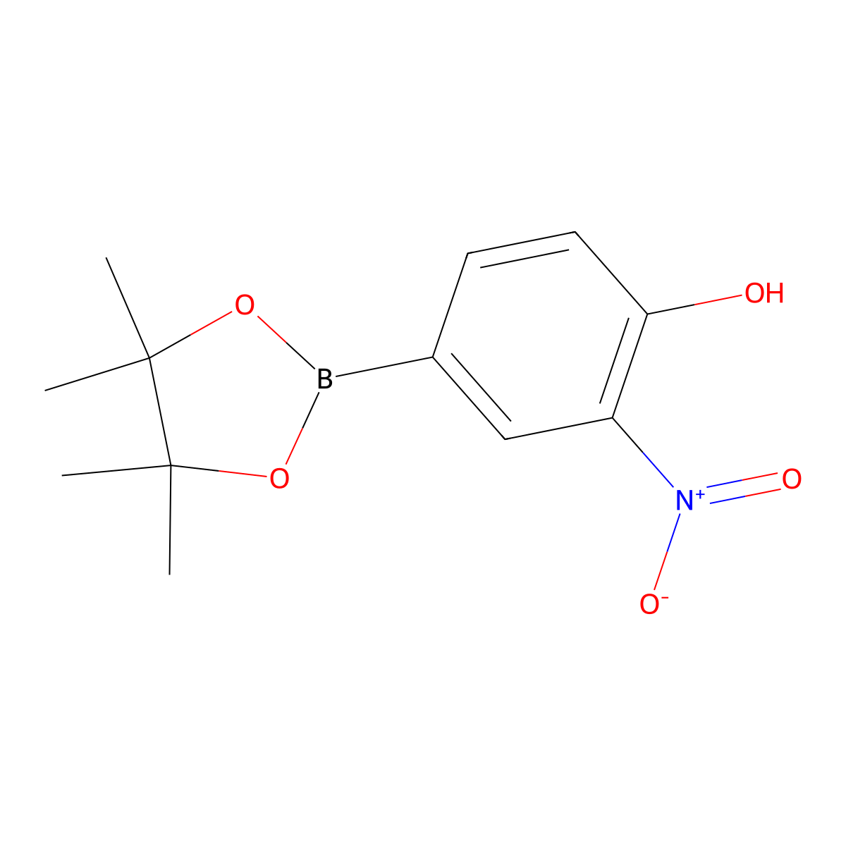 4-Hydroxy-3-nitrophenylboronic acid, pinacol ester molecular structure, CAS 1072945-08-4