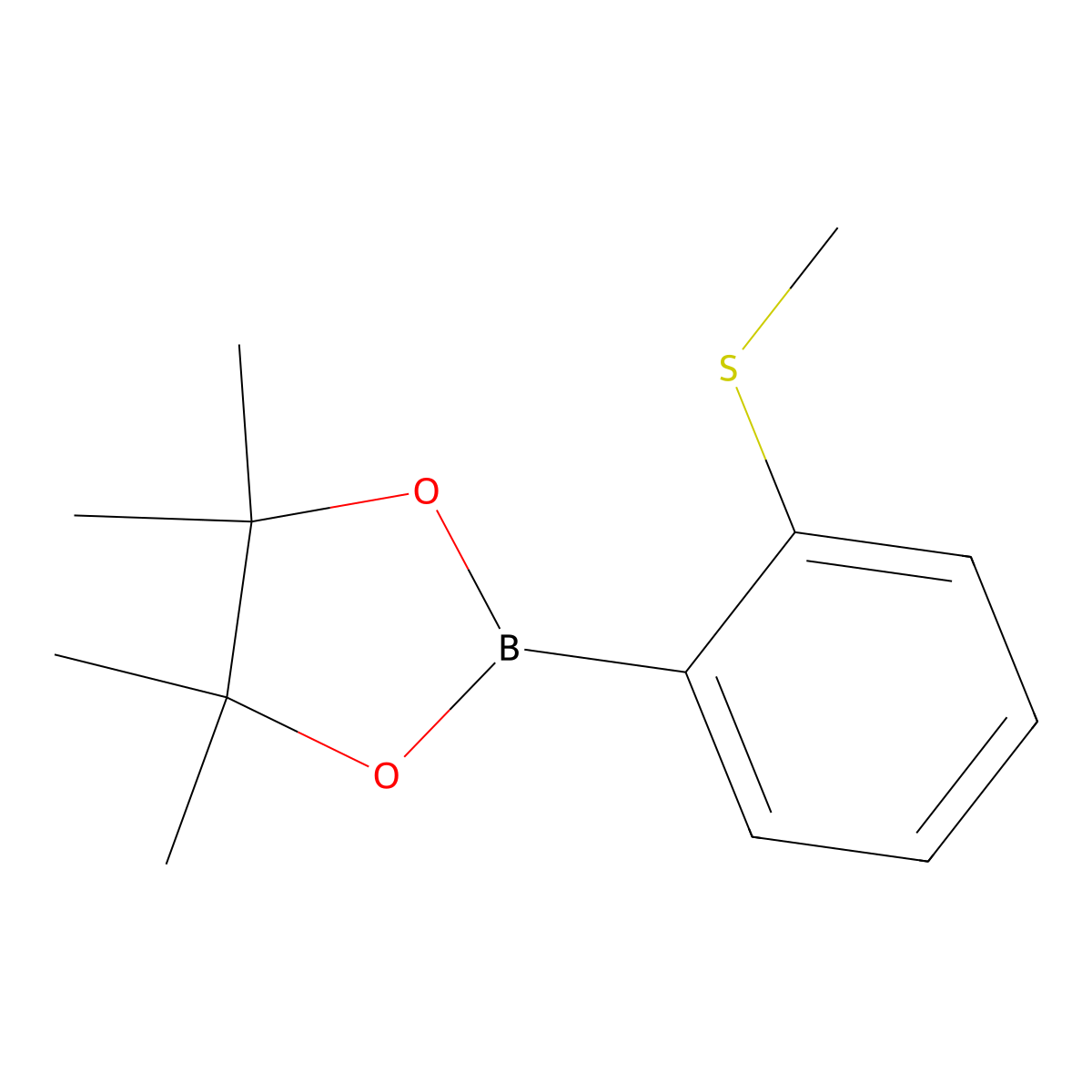 2-Methylsulfanylphenylboronic acid, pinacol ester molecular structure, CAS 1072945-09-5