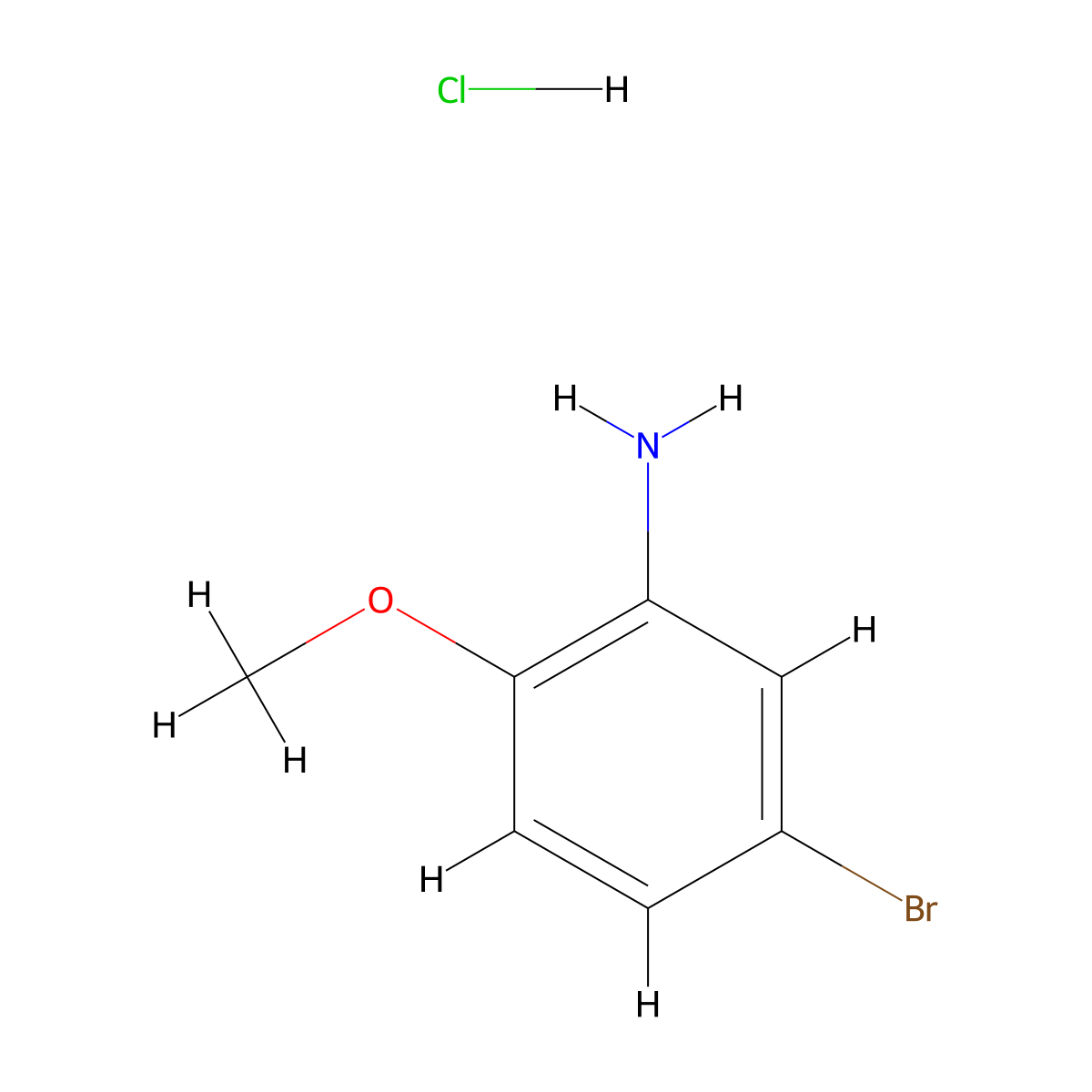 5-Bromo-2-methoxyaniline hydrochloride molecular structure, CAS 1072945-54-0