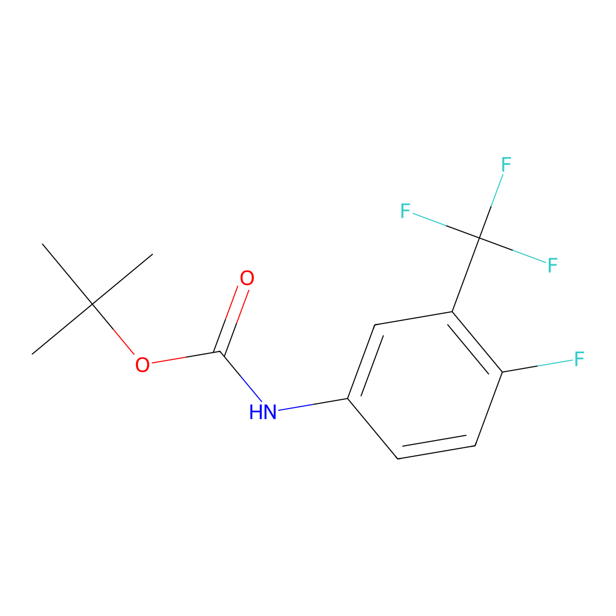 tert-Butyl (4-fluoro-3-(trifluoromethyl)phenyl)carbamate molecular structure, CAS 1072945-57-3