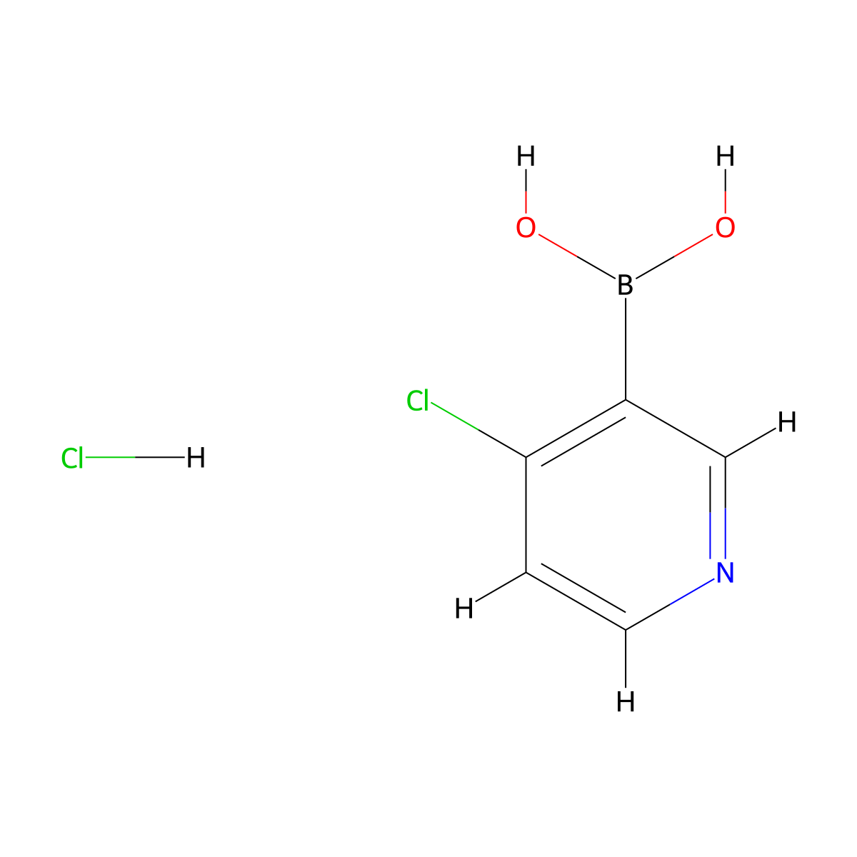 4-Chloropyridine-3-boronic acid hydrochloride molecular structure, CAS 1072945-69-7