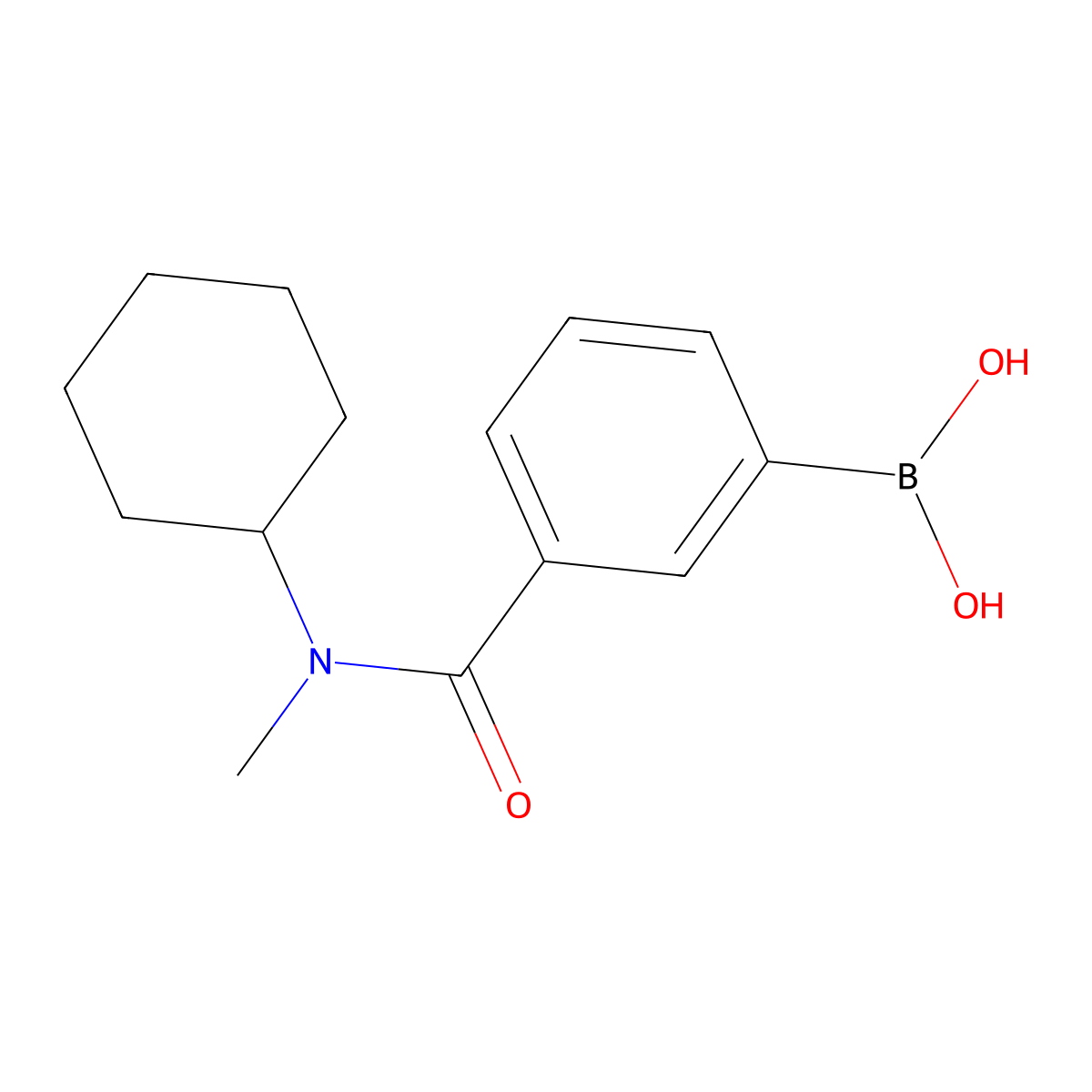 (3-(Cyclohexyl(methyl)carbamoyl)phenyl)boronic acid molecular structure, CAS 1072945-73-3