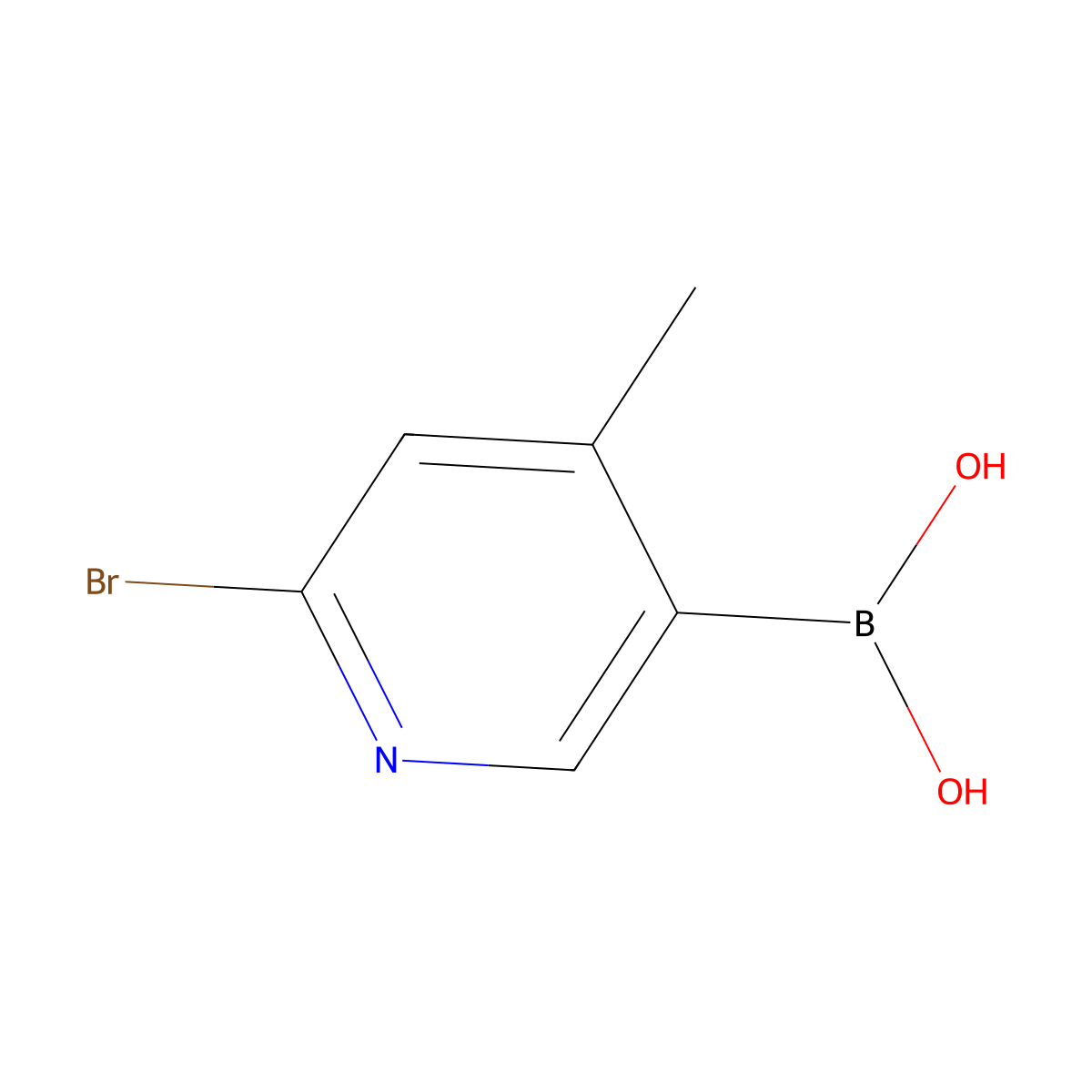 (6-Bromo-4-methylpyridin-3-yl)boronic acid molecular structure, CAS 1072945-75-5