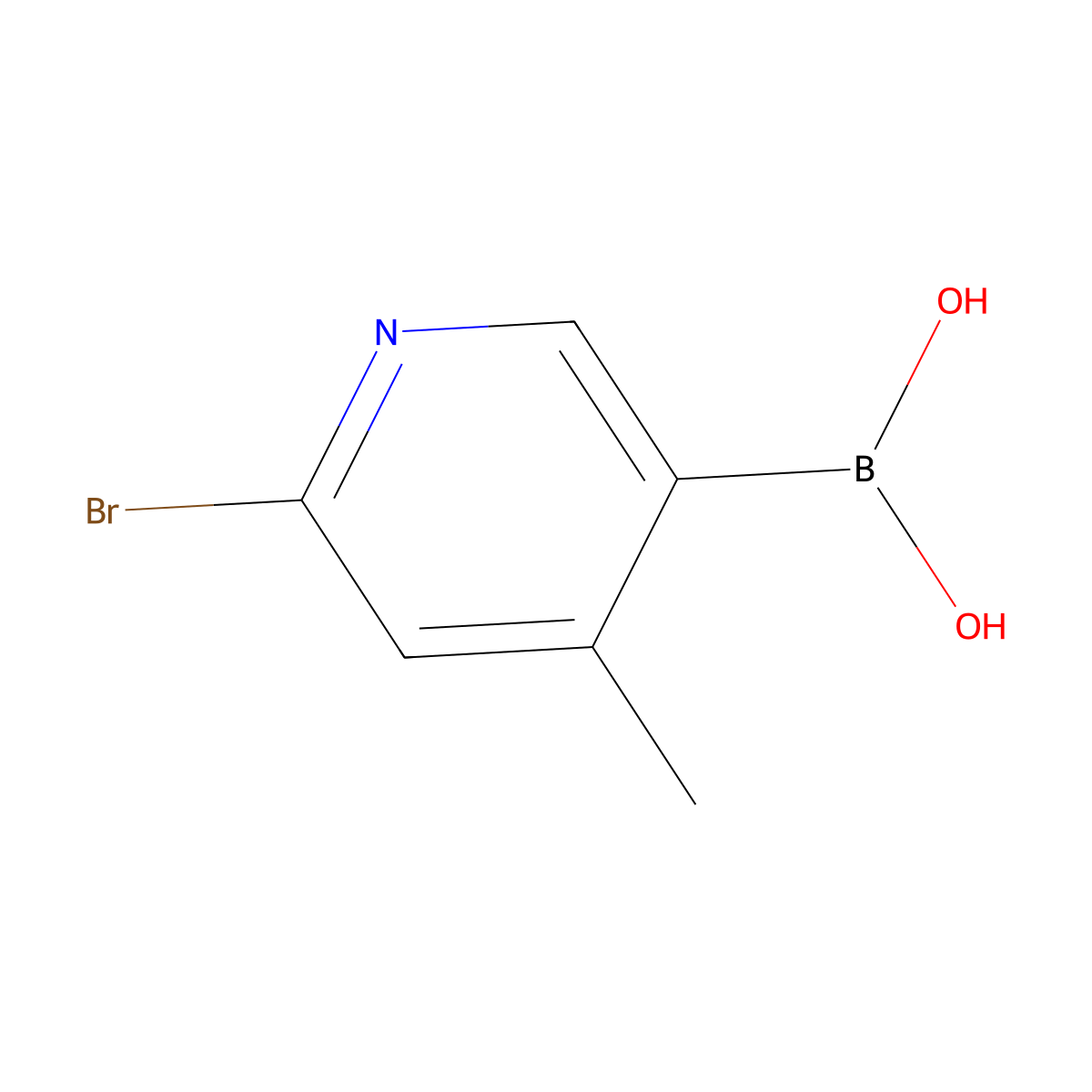 (6-Bromo-4-methylpyridin-3-yl)boronic acid molecular structure, CAS 1072945-75-5