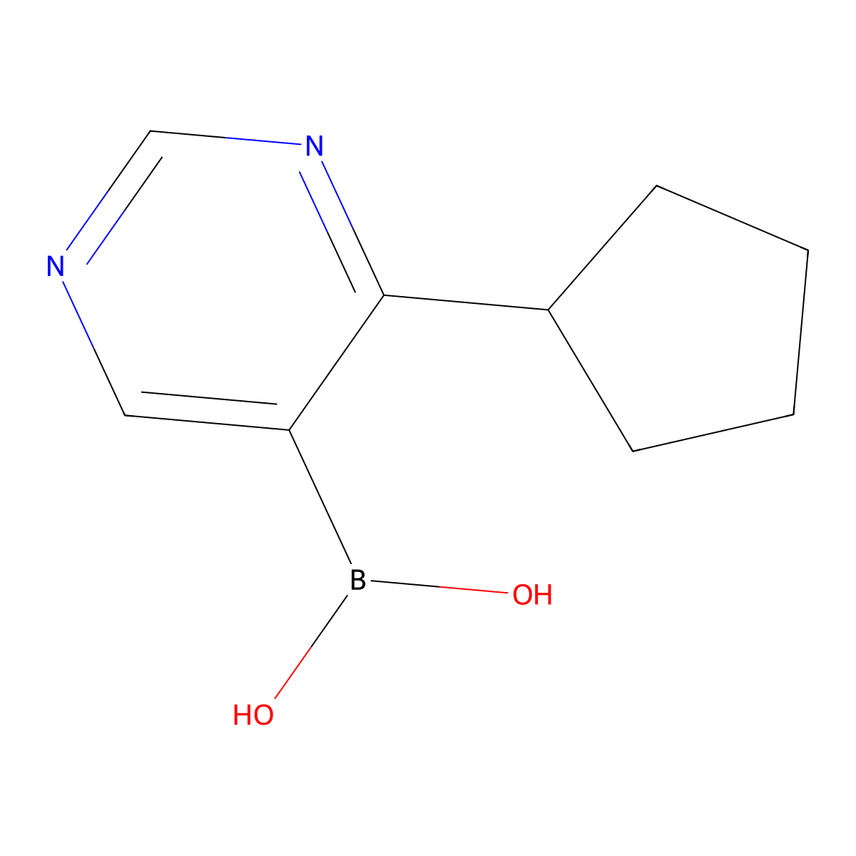 (4-Cyclopentylpyrimidin-5-yl)boronic acid molecular structure, CAS 1072945-80-2