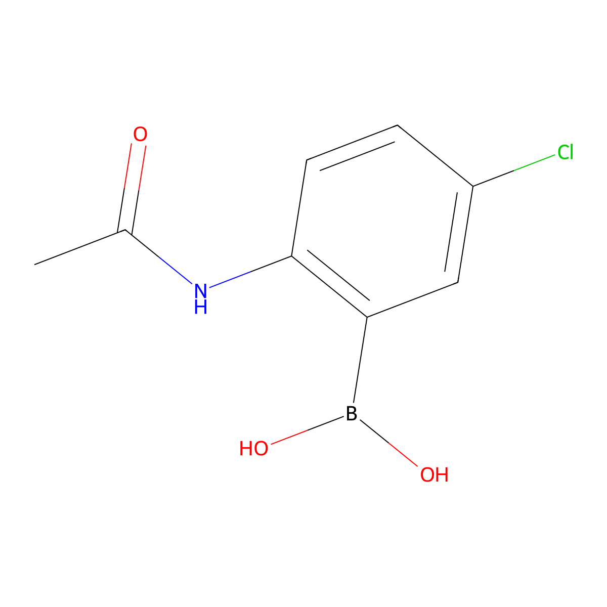 (2-Acetamido-5-chlorophenyl)boronic acid molecular structure, CAS 1072945-85-7