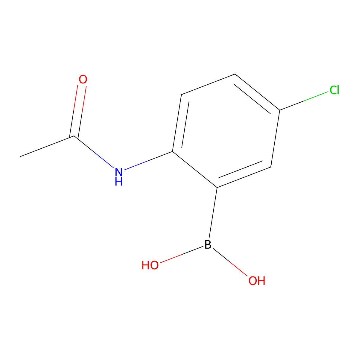 (2-Acetamido-5-chlorophenyl)boronic acid molecular structure, CAS 1072945-85-7