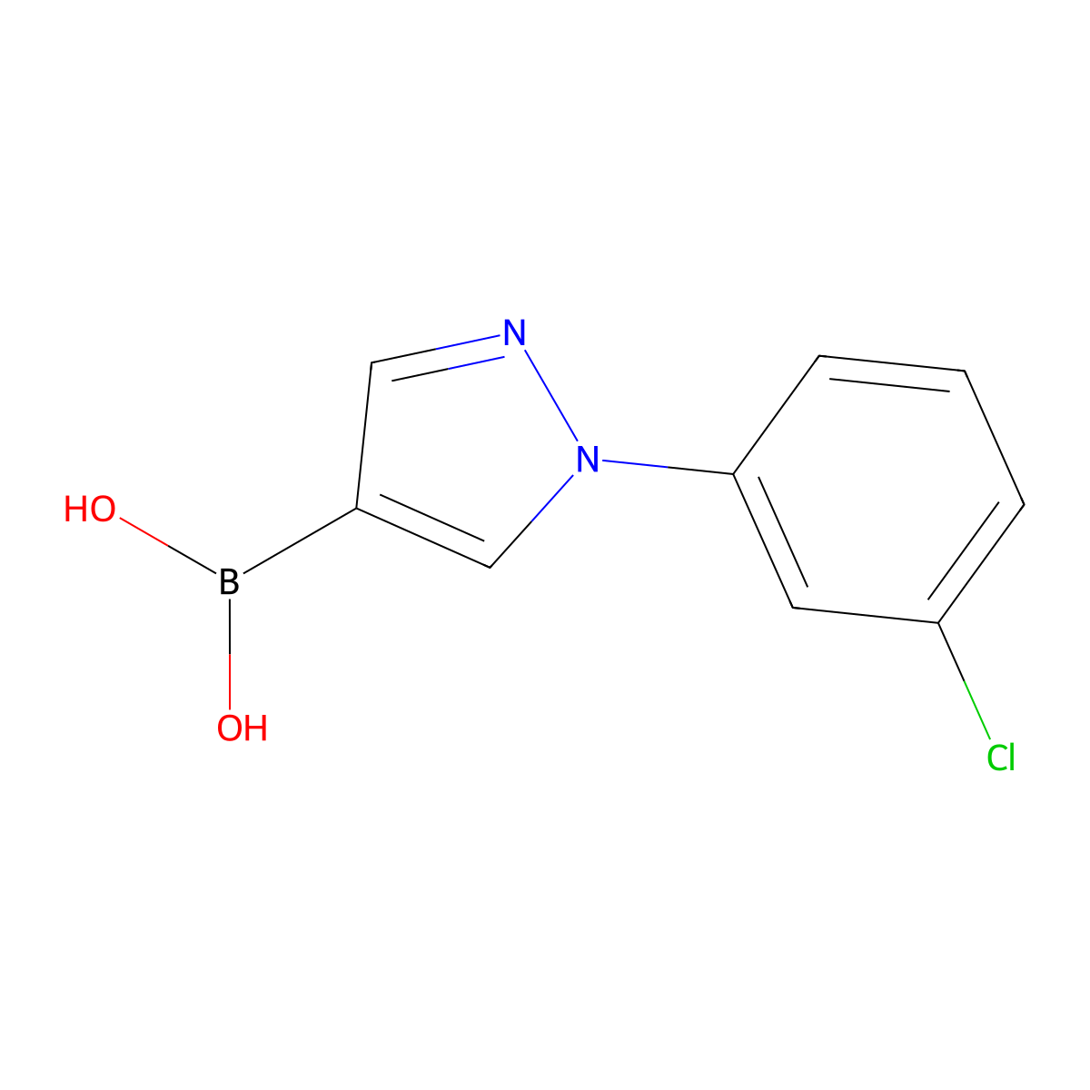 1-(3-Chlorophenyl)pyrazole-4-boronic acid molecular structure, CAS 1072945-88-0