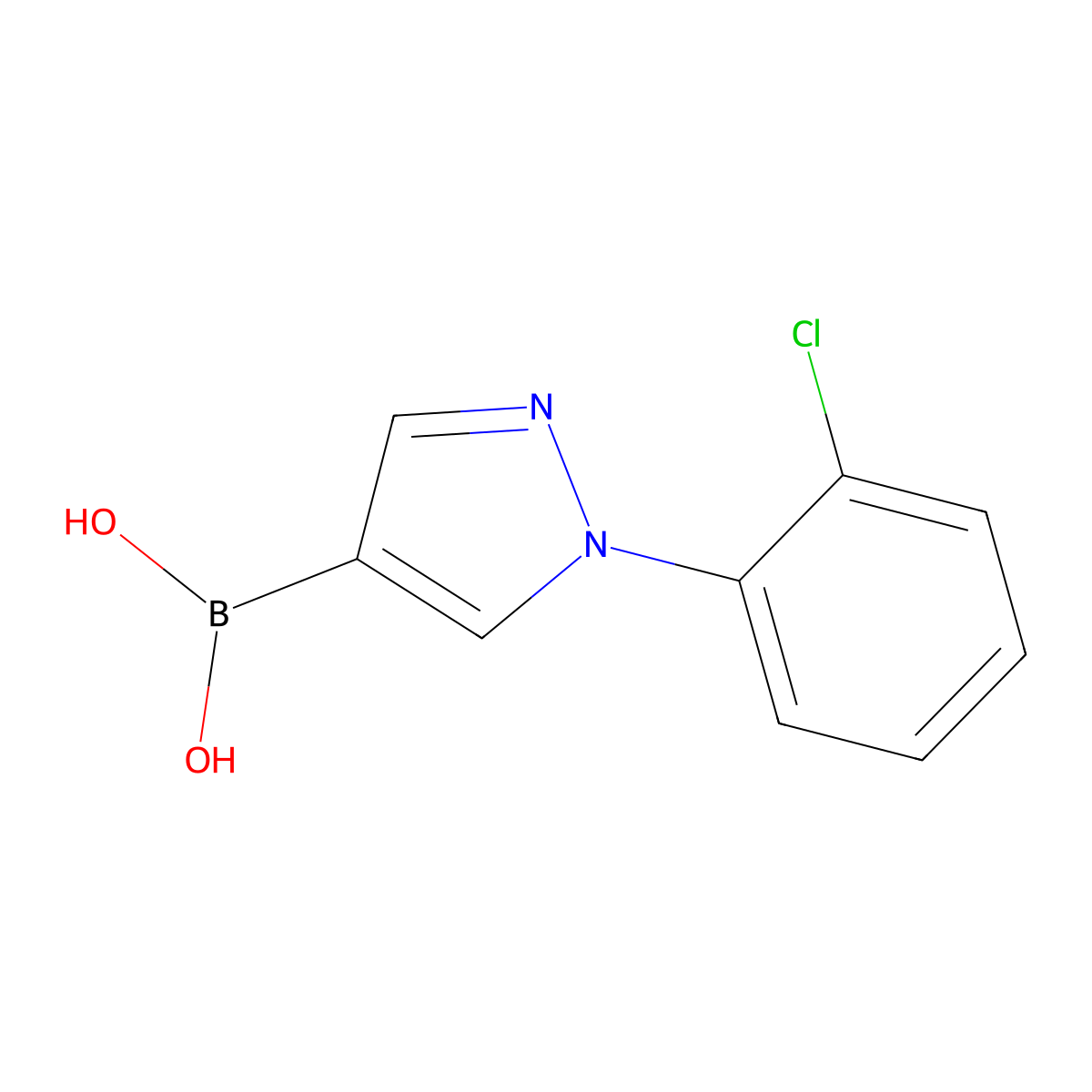 B-[1-(2-Chlorophenyl)-1H-pyrazol-4-yl]boronic acid molecular structure, CAS 1072945-91-5