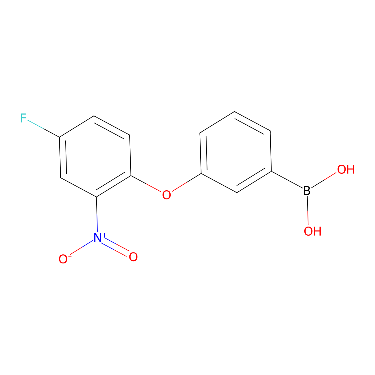 (3-(4-Fluoro-2-nitrophenoxy)phenyl)boronic acid molecular structure, CAS 1072945-96-0