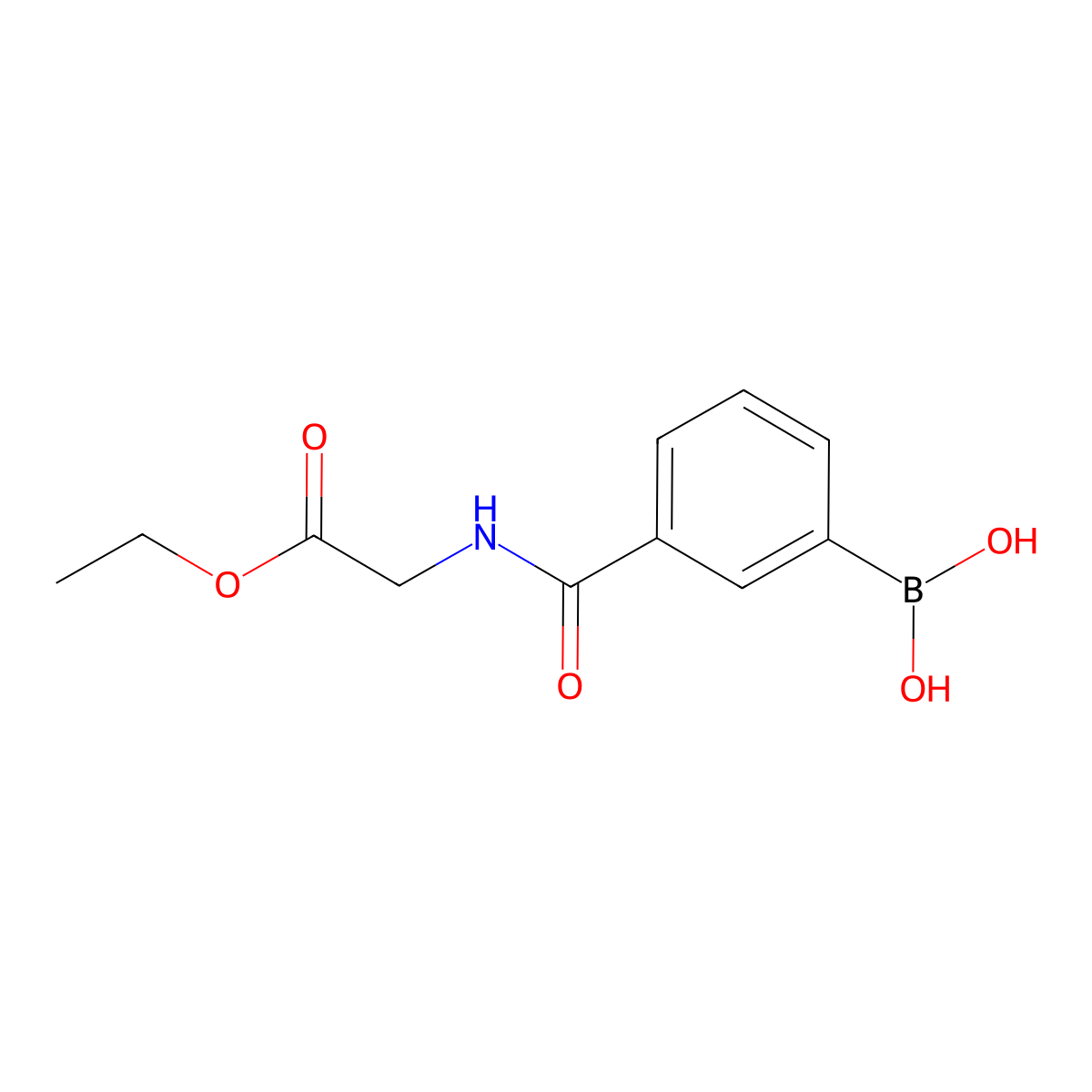 Ethyl (3-boronobenzoylamino)acetate molecular structure, CAS 1072945-97-1