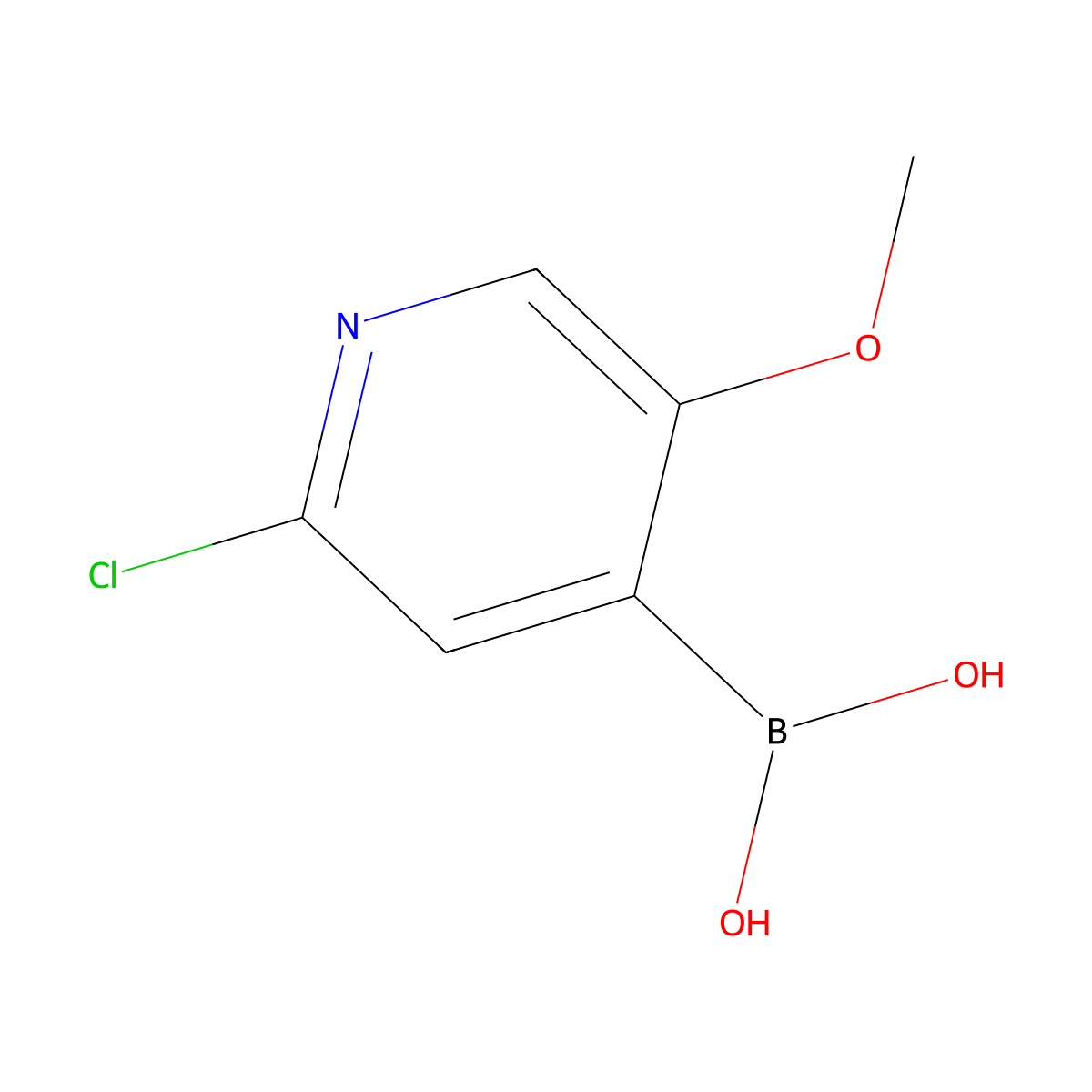 B-(2-Chloro-5-methoxy-4-pyridinyl)boronic acid molecular structure, CAS 1072945-98-2