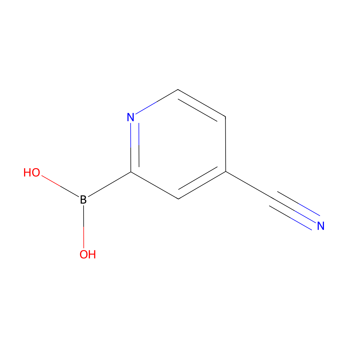 (4-Cyanopyridin-2-yl)boronic acid molecular structure, CAS 1072946-01-0