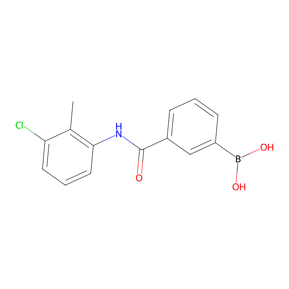 (3-((3-Chloro-2-methylphenyl)carbamoyl)phenyl)boronic acid molecular structure, CAS 1072946-02-1